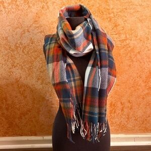 J. CREW FACTORY Plaid Shawl with Fringe